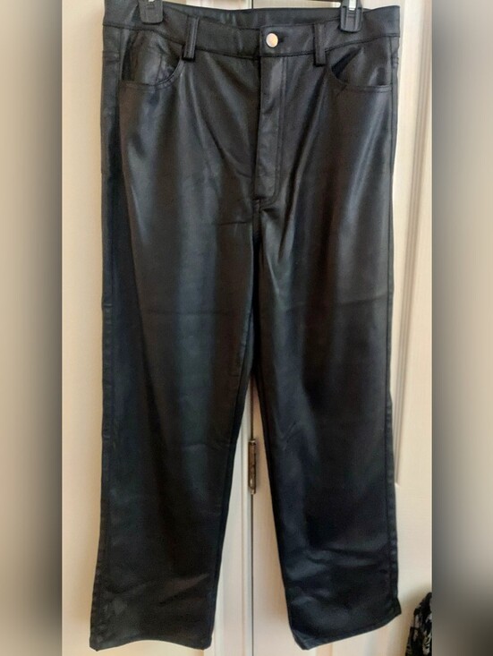 Lucky Brand Other - Lucky Brand  Black Faux Leather Straight Pants Sz M